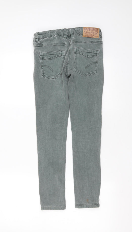 NEXT Girls Green Cotton Skinny Jeans Size 10 Years Extra-Slim