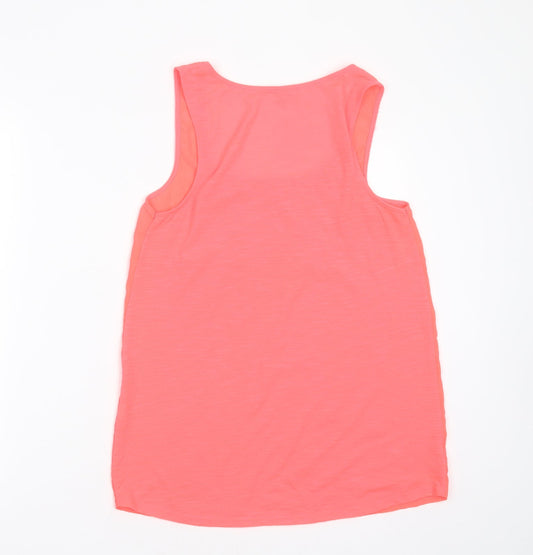 River Island Womens Pink Polyester Basic Tank Size 10 Round Neck