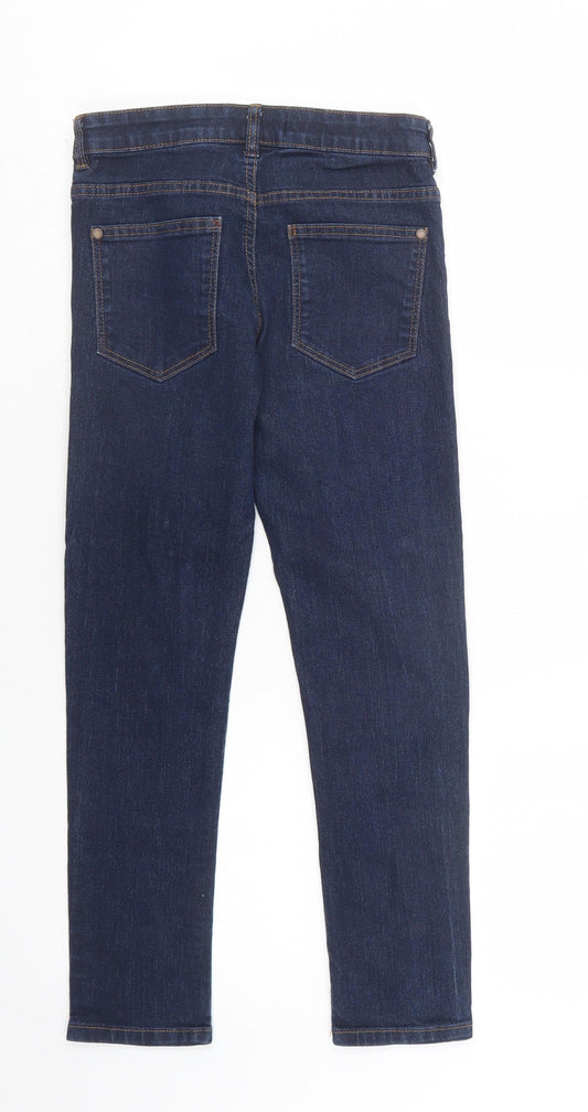 NEXT Girls Blue Cotton Skinny Jeans Size 10 Years Regular Button