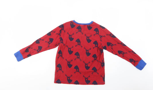 NEXT Boys Red Geometric Cotton Pyjama Top Size 10 Years - Stag Print