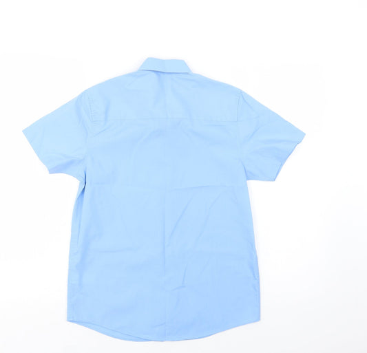 NEXT Boys Blue Polyester Basic Button-Up Size 11 Years Collared Button - School Wear