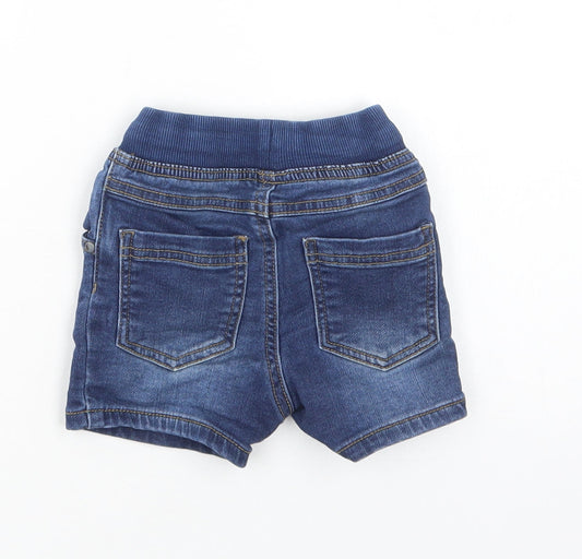 Matalan Baby Blue Cotton Cropped Jeans Size 12-18 Months Drawstring