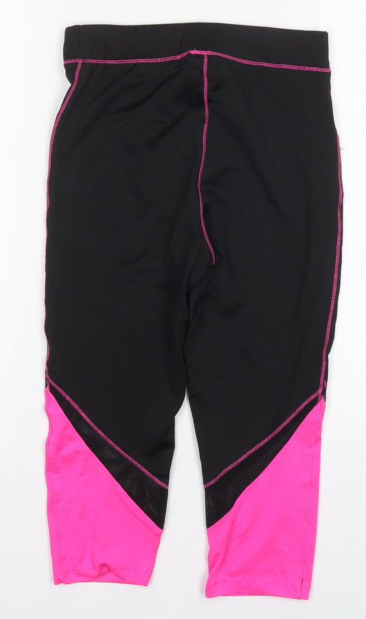 Miss Evie Girls Pink Colourblock Polyester Cropped Trousers Size 13 Years Regular