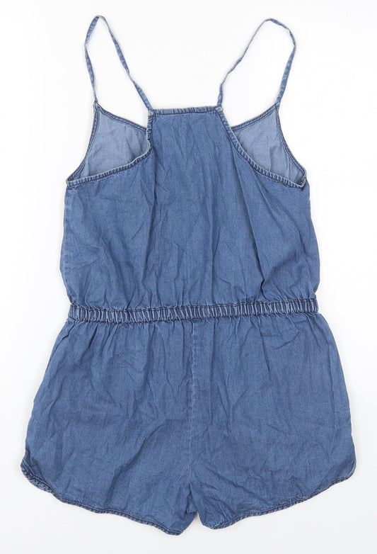 Rock & Rags Womens Blue Cotton Playsuit One-Piece Size S Pullover