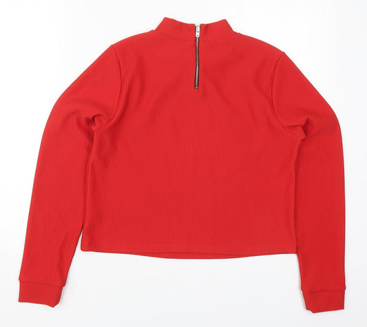 Marks and Spencer Womens Red Polyester Pullover Sweatshirt Size 12 Pullover