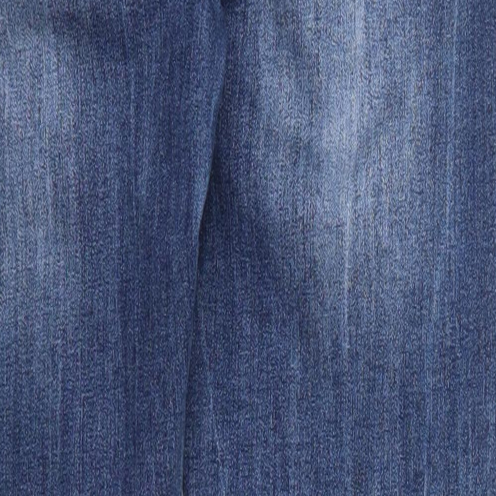 Preworn Womens Blue Cotton Skinny Jeans Size M L28 in Regular Drawstring