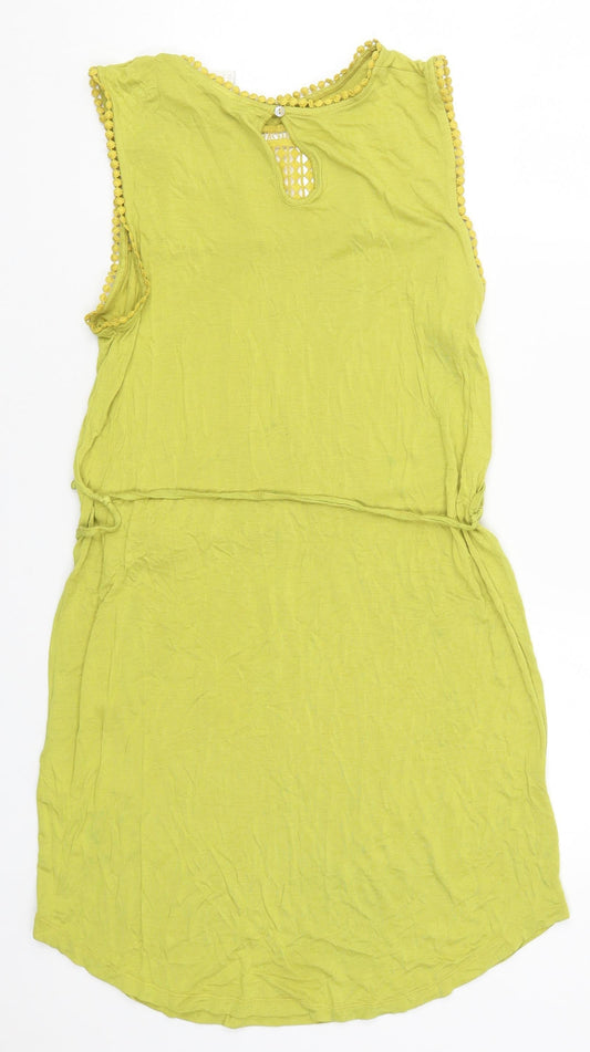 H&M Womens Green Viscose Tank Dress Size M Round Neck Pullover