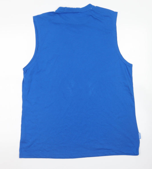 Slazenger Mens Blue Polyester Basic Tank Size XL Crew Neck