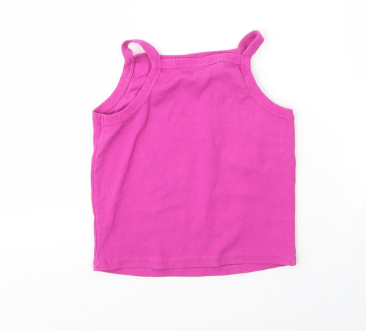 Holyfied Girls Pink Cotton Camisole Tank Size 14 Years Square Neck