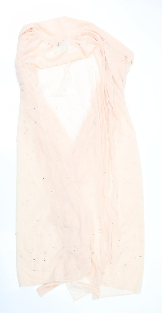 PRETTYLITTLETHING Womens Pink Polyester Shift Size 10 V-Neck - Cape
