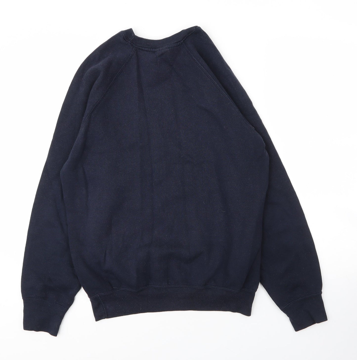 Russell Mens Blue Round Neck Cotton Pullover Jumper Size S