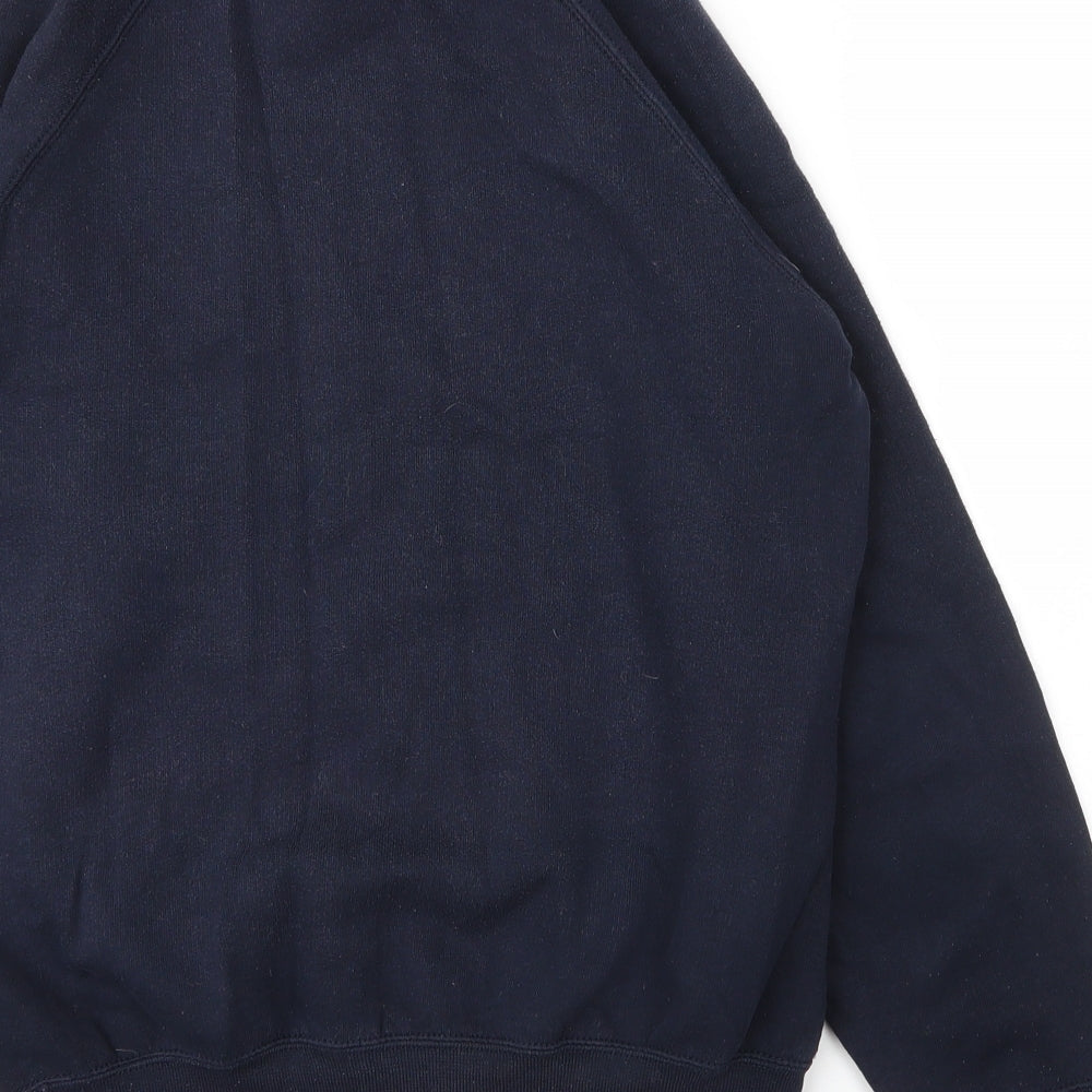 Russell Mens Blue Round Neck Cotton Pullover Jumper Size S