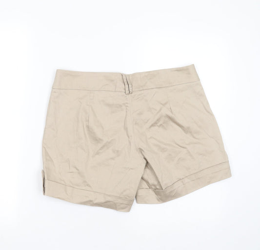 Preworn Womens Beige Cotton Hot Pants Shorts Size L L5 in Regular