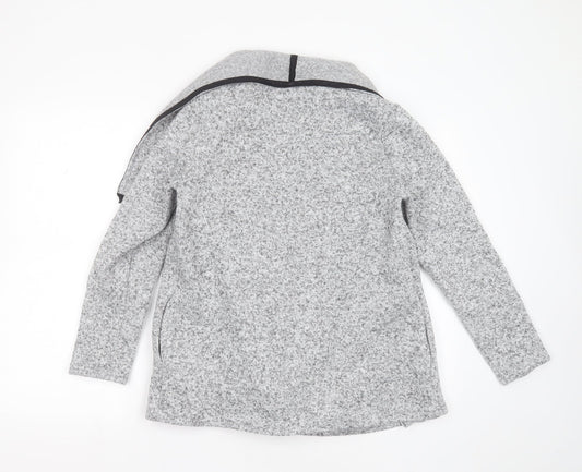 Papaya Womens Grey Collared Polyester Cardigan Jumper Size 12
