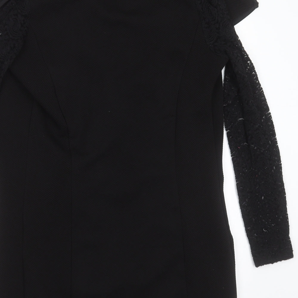 BLUE VANILLA Womens Black Jacket Size S - lace sleeve
