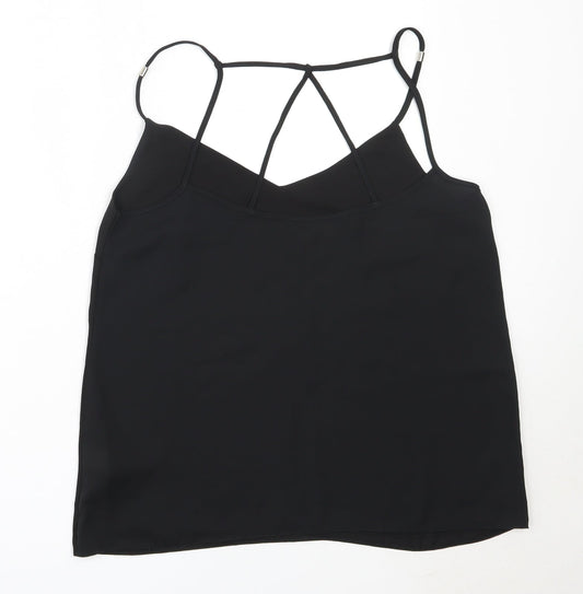 Lipsy Womens Black Polyester Camisole Blouse Size 10 V-Neck