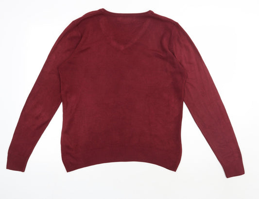 Kensington Mens Red Acrylic Pullover Sweatshirt Size M