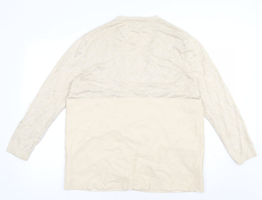 Zara Womens Beige V-Neck Polyester Cardigan Jumper Size S