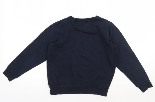 Marks and Spencer Boys Blue Cotton Pullover Sweatshirt Size 7-8 Years Pullover - school Wear