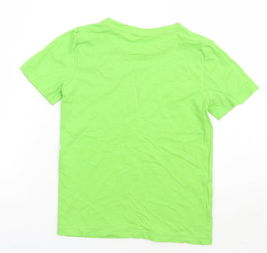 Sainsburys Girls Green Cotton Basic T-Shirt Size 8 Years Crew Neck Pullover