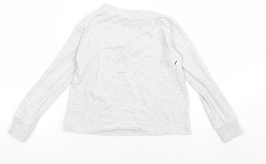 George Boys Grey Cotton Basic Casual Size 7-8 Years Crew Neck Pullover - Elf Christmas