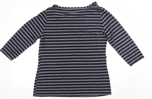 Matalan Womens Blue Striped Polyester Pullover Sweatshirt Size 12 Pullover