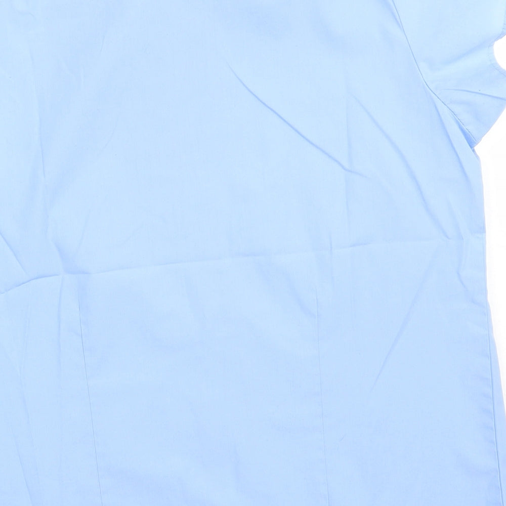 Marks and Spencer Boys Blue Polyester Basic Button-Up Size 14 Years Collared Button - school Wear
