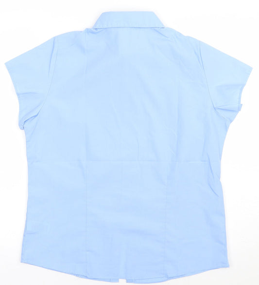 Marks and Spencer Boys Blue Cotton Basic Button-Up Size 14 Years Collared Button - school Wear