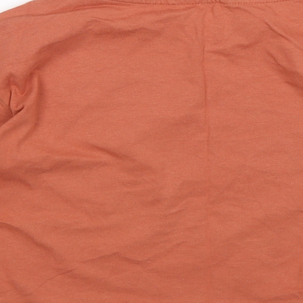 George Girls Brown Cotton Basic T-Shirt Size 9-10 Years Round Neck