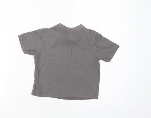 Preworn Girls Green Cotton Basic T-Shirt Size 2 Years Crew Neck - Dino