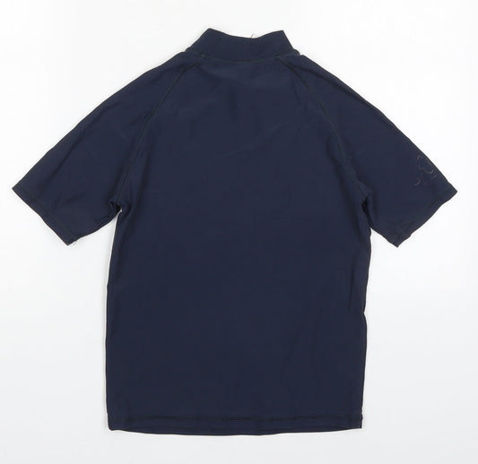 NEXT Boys Blue Nylon Basic T-Shirt Size 10 Years Round Neck Pullover