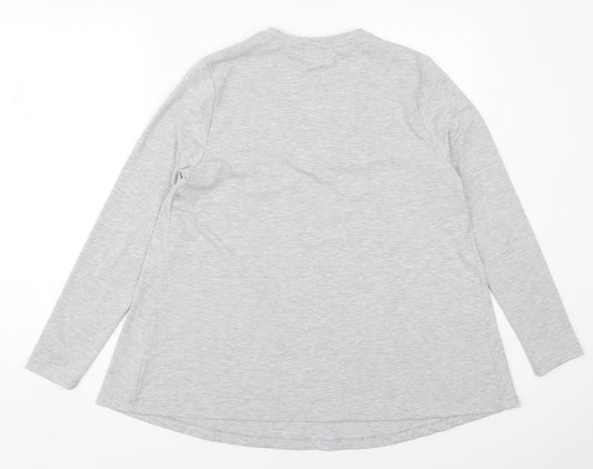 Savida Womens Grey Viscose Basic T-Shirt Size L V-Neck