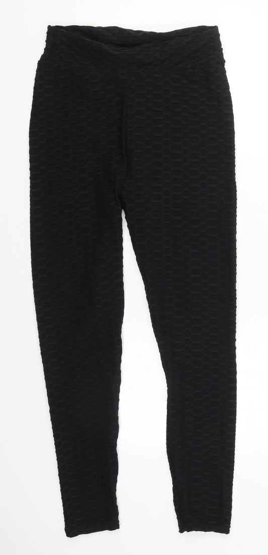 Preworn Womens Black Nylon Carrot Leggings Size L L29 in
