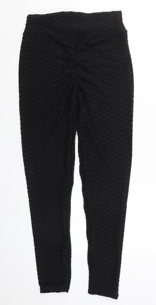 Preworn Womens Black Nylon Carrot Leggings Size L L29 in