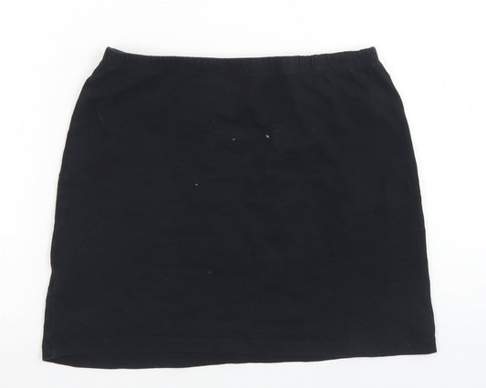 Internacionale Womens Black Cotton A-Line Skirt Size 12