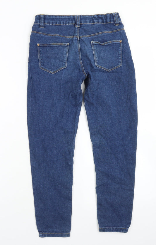 Denim Co Girls Blue Cotton Skinny Jeans Size 9-10 Years Regular Button