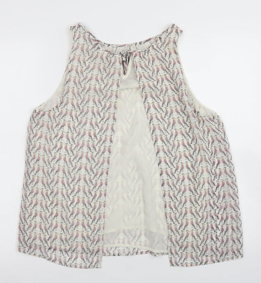 Zara Womens White Polyester Basic Blouse Size M Round Neck
