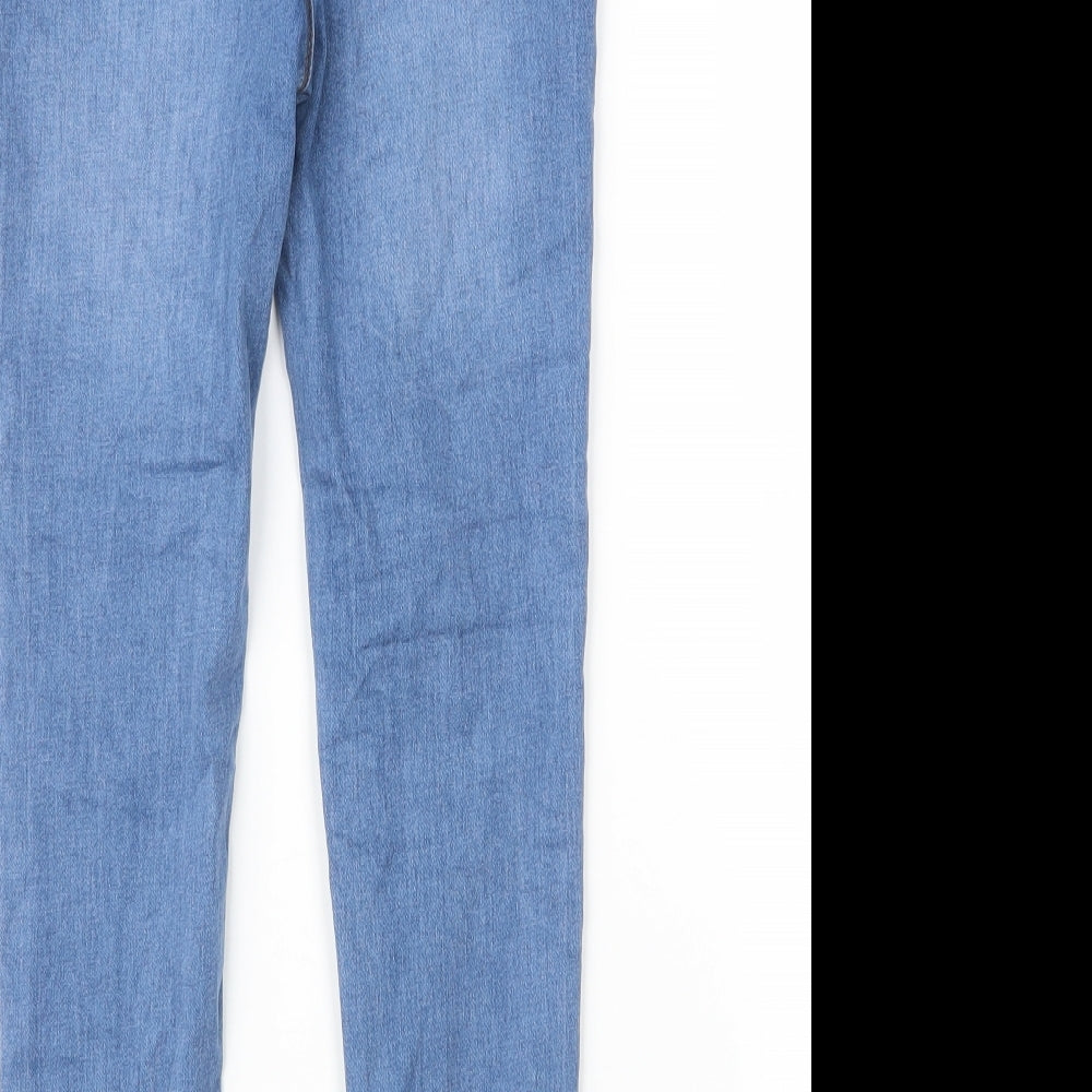 Primark Girls Blue Cotton Skinny Jeans Size 9 Months L22 in Regular Zip