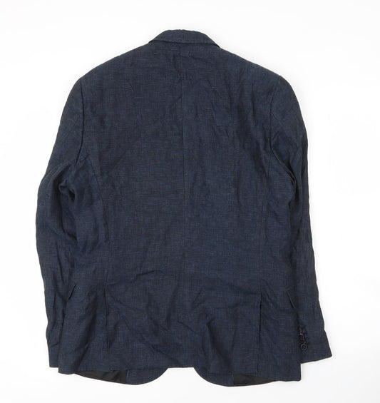 H&M Mens Blue Cotton 2 Piece Blazer Size 38