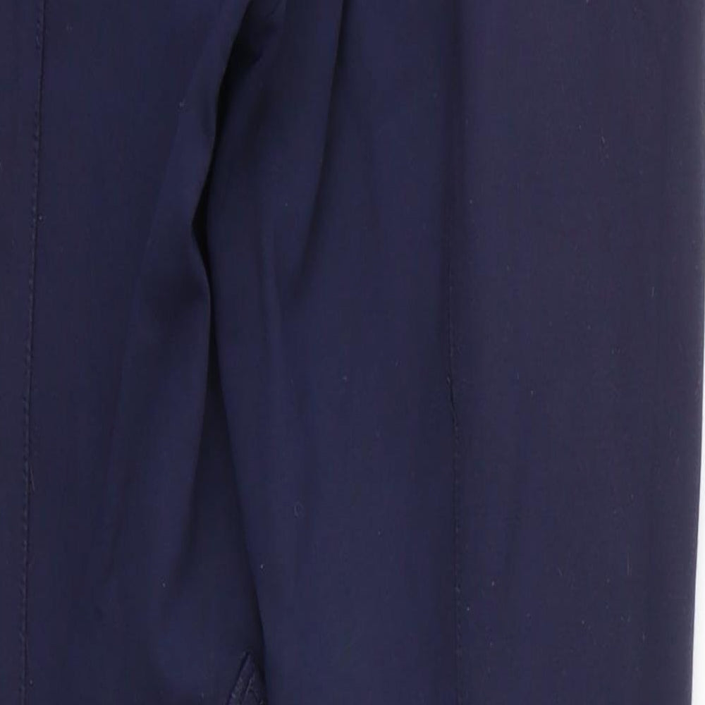 John Whitaker Womens Blue Cotton Carrot Trousers Size 24 in L26 in Regular Zip