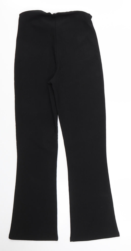 XE Womens Black Polyester Trousers Size 10 L28 in Regular