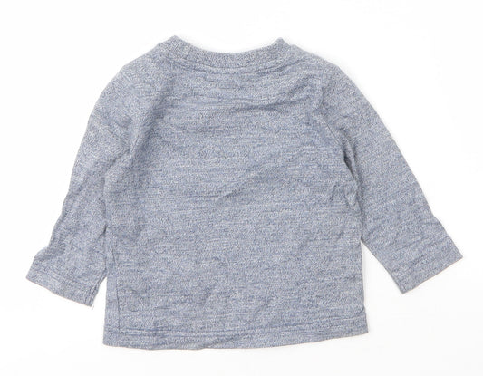 F&F Boys Grey Cotton Basic T-Shirt Size 6-9 Months Round Neck