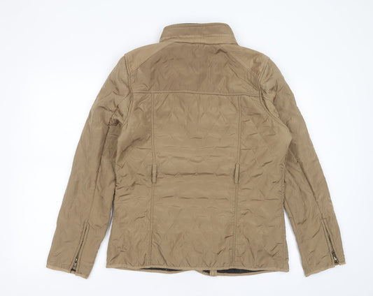 Papaya Womens Beige Quilted Jacket Size 14 Zip