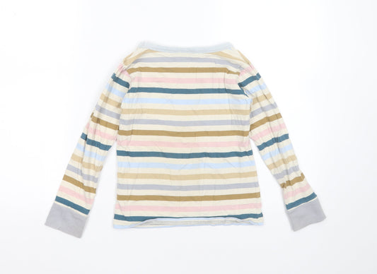 NEXT Girls Multicoloured Striped Cotton Top Pyjama Top Size 8 Years