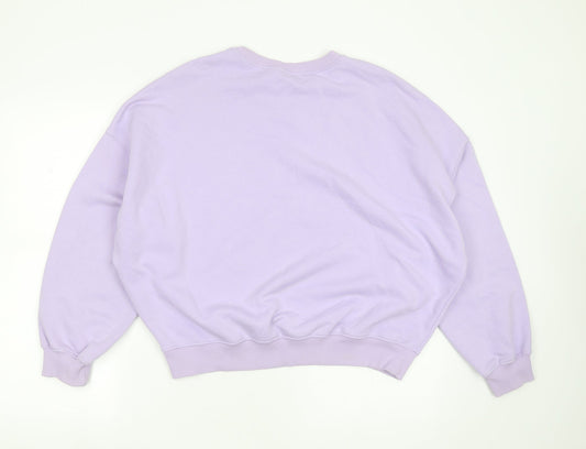 Divided by H&M Womens Purple Cotton Pullover Sweatshirt Size L - babes