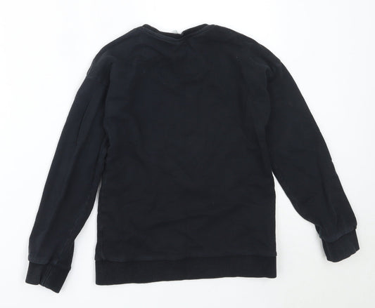 TU Girls Black Cotton Pullover Sweatshirt Size 10 Years