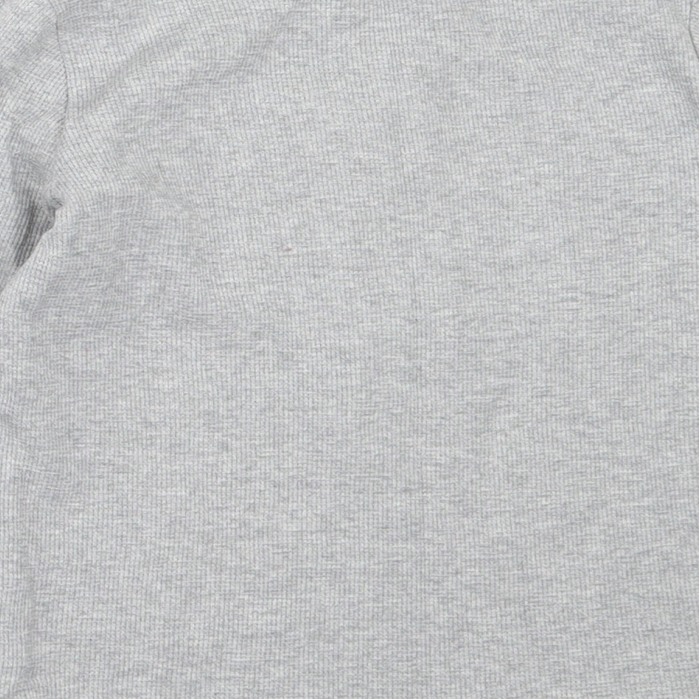 NEXT Boys Grey Cotton Basic T-Shirt Size 7-8 Years Round Neck