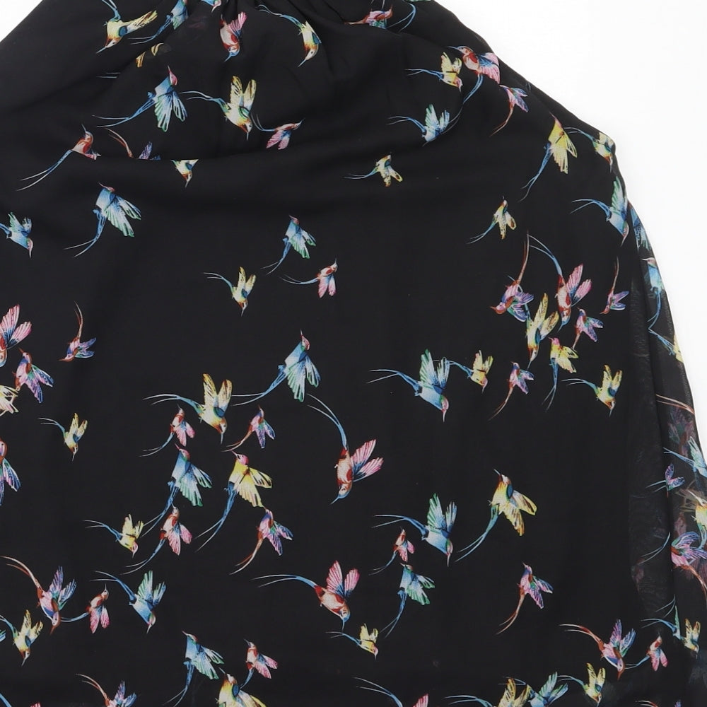 Izabel London Womens Black Polyester Basic Blouse Size 10 Round Neck