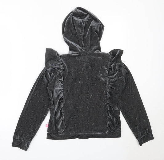 Billieblush Womens Grey Polyester Full Zip Hoodie Size 10