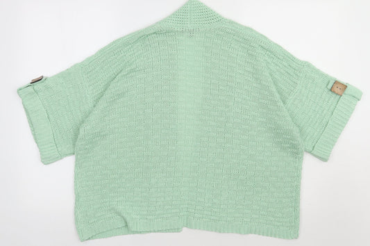 Marble Womens Green V-Neck Acrylic Cardigan Jumper Size 4